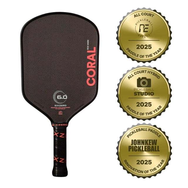 Six Zero Coral 16mm Hybrid Pickleball Paddle