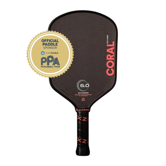 Six Zero Coral 16mm Hybrid Pickleball Paddle